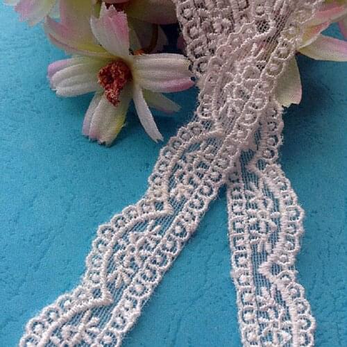 YACKALASI 14 Yds Soft Tulle Rayon Embroidery Appliqued Lace Trim DIY Garment Accessories Free shipping 1.5cm