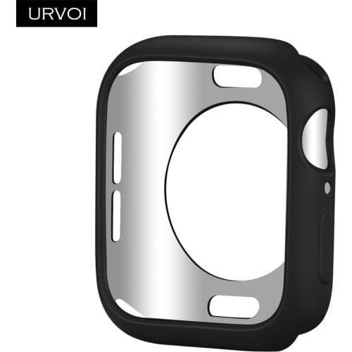 URVOI Protector for apple watch full TPU case series 6 SE 5 4 3 2 strap silicone bumper for iWatch cover modern matte painting