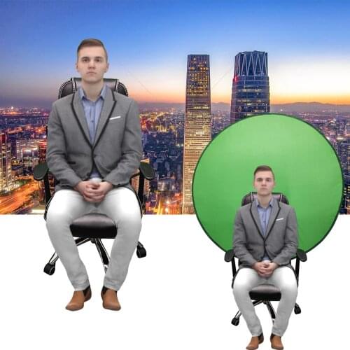 Green Screen Backdrops Photography Background Portable Fold Reflector for Live Broadcast YouTube Video Studio Round 142cm 56inch