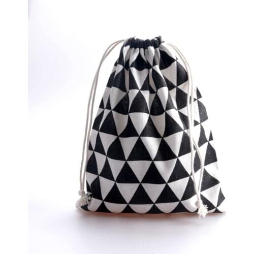 9x12cm Cotton Jewelry Bags 10Pcs Ethnic Gift Bags black whire Colors Drawstring Bags Christmas Jewelry Pouches Festival supplies