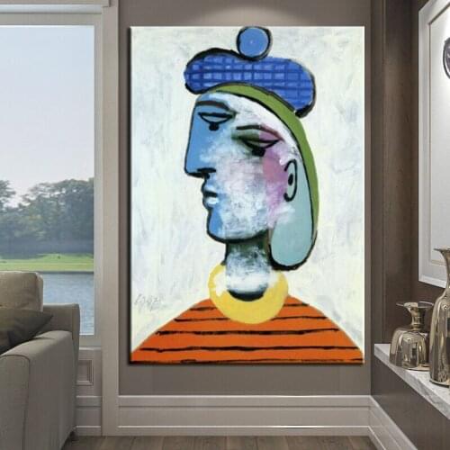 100% Hand Painted Picasso Famous People Abstract Painting Minimalist Wall Art Pictures For Living Room Nordic Home Decor