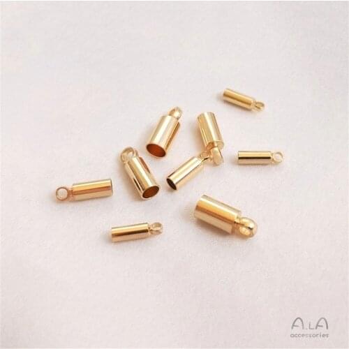 14K Gold Filled Weight accessories bracelet necklace bead chain leather rope connection end bag buckle sleeve DIY material