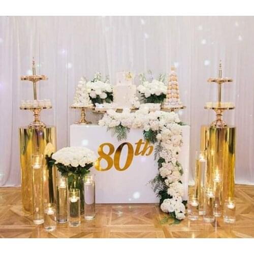 2pcs/set)Best Selling Wedding Party Modern Gold Metal Cake Stand Decorators sunyu2584