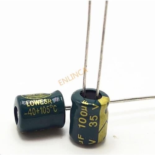 35V 100UF 6*7 high frequency low impedance aluminum electrolytic capacitor 100uf 35v 20