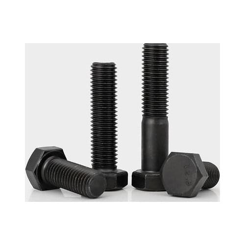 5pcs M3 8.8 level hexagon reverse teeth screws outer hex screw left tooth bolts carbon steel black color 8mm-16mm length