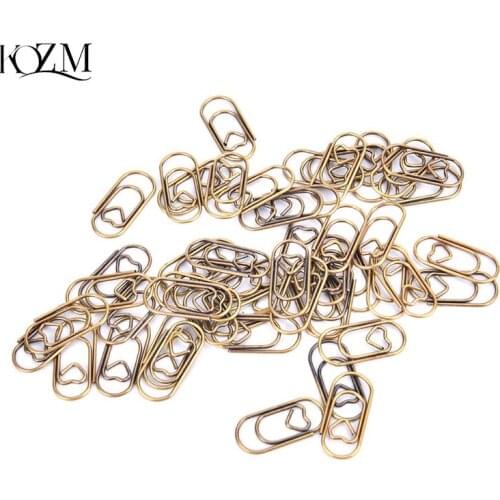 50pcs /bag Mini Heart Bookmark Binder Clip Office Accessories Paper Clips Patchwork Clips School Office Accessories