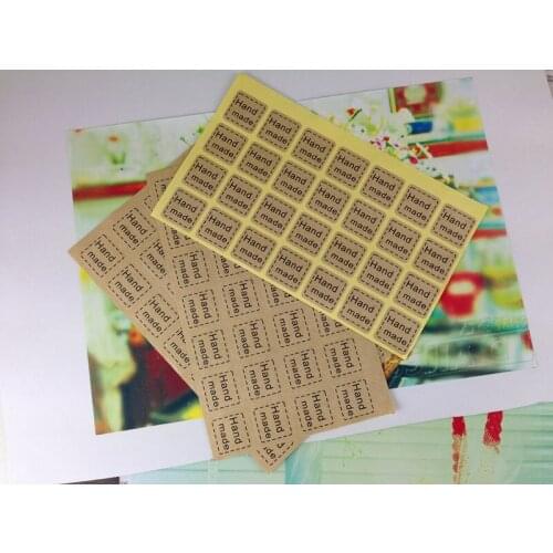 500PCS/lot Handmade Sticker 25*25mm Vintage Stickers Kraft Label Sticker DIY Hand Made For Gift Cake Baking Sealing Sticker