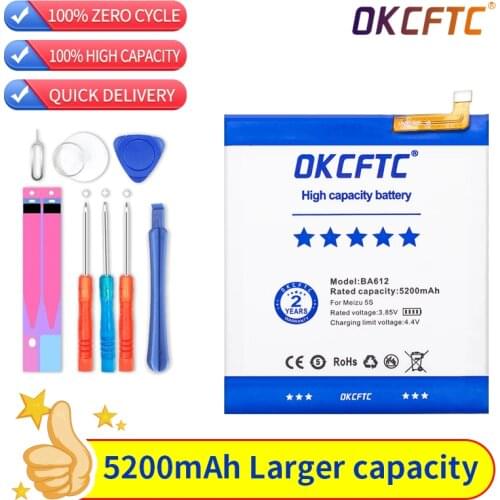 Original 5200mAh BA612 Battery For Meizu Meizy Mei zu M 5S M5S M612Q M612M Mobile Phone Batteries+Free tools