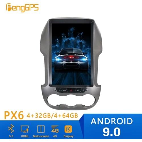 Android 9.0 Tesla Style Car Radio Vertical Screen For Ford Ranger 2011-2016 GPS Navigation Recorder Multimedia No CD Player