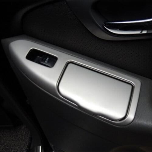 Car Door window Lift Control Panel Door interior Box Frame Cover Trim Sticker Car Styling Fit For Toyota Prado FJ120 2003-2009
