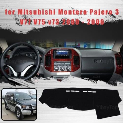 Car Dashboard Avoid Light Pad Instrument Platform Desk Cover Mat Carpets for Mitsubishi Montero Pajero 3 V77 V75 V73 2000 - 2006