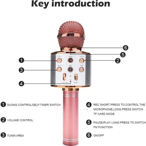 Wireless karaoke microphone Bluetooth Micro 3D bass Karaoke Home KTV For Music Player Singing microfono Mic microphone for sing