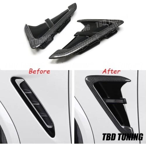 Carbon Fiber Side Fender Air Wing Vent Trim For BMW X3 G01 / X4 G02 2018 2019 + Look X3M / X4M Style Car Decoration Accessories