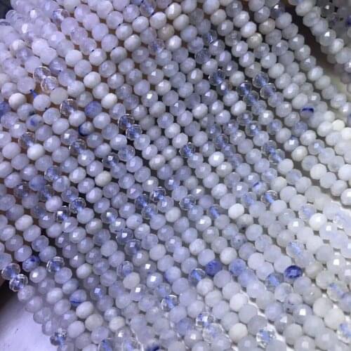 Blue Rutilated Quartz Roundelle 4*6mm for DIY jewelry making loose beads FPPJ wholesale beads nature gemstone