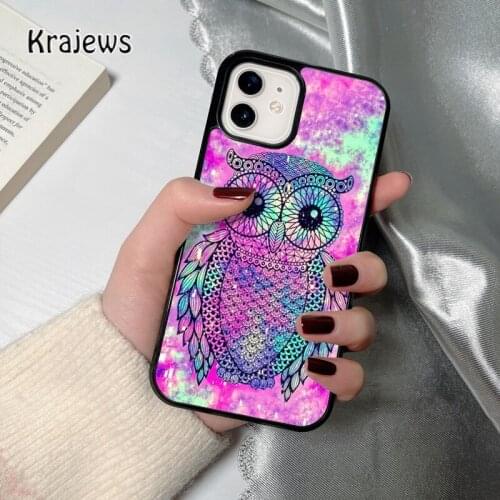 Krajews Owl Amazing Dream Catcher owl Sky coque Phone Case for iPhone 12 mini 5 6S 7 8 PLUS X XS XR 11 PRO MAX SE 2020 Cover