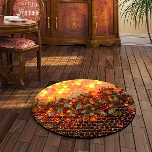 Home Accessories Honeycomb Carpet Mat Bee Printing Floor Mat Household Bathroom Bedroom Bee Beekeeping Supplies