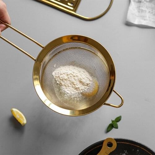 Stainless Steel Flour Screen Flour Screen Baking Tool Hand Held Auxiliary Food Soybean Milk Filter Screen Baking Accessories