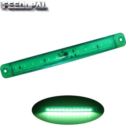 FEEDOPAL 1× Green 24V 12Led Flashing Strobe Lamp Indicator Signal Tail Side Marker Lights Emergency Grille Car Truck Trailer
