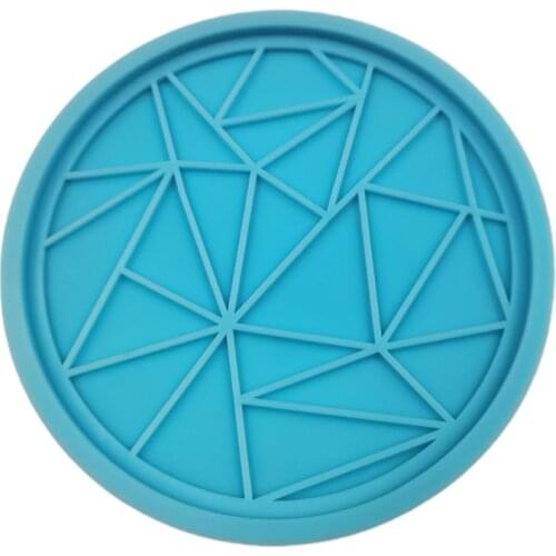Geometric Circle Round Shape Coaster Epoxy Resin Mold Cup Mat Pad Silicone Mould DIY Crafts Casting Tools