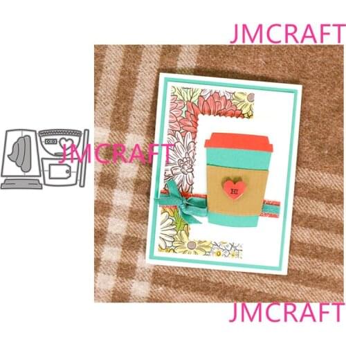 JMCRAFT 2021 New Love Cup With Milk Tea Metal Cutting Die For Scrapbooking Practice Hands-on DIY Album Card Handmade Tool