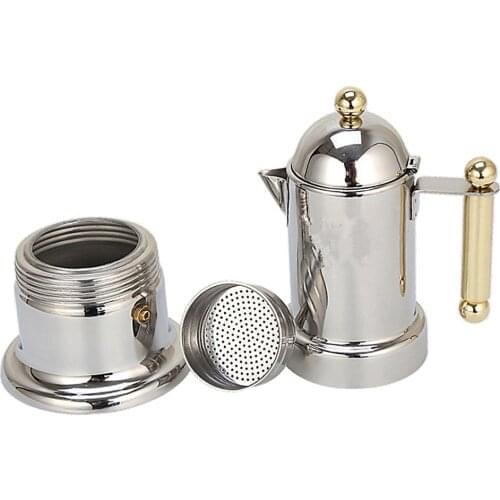 Moka Pot Coffee Maker Stovetop Espresso Maker Italian Design For Best Espresso Coffee, Stainless Steel, Easy To Use And Clean