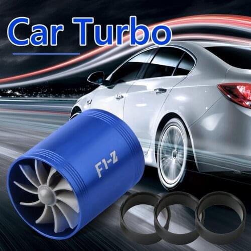 Fuel Oil Saver Fan Turbo Kit Pipe Hose Kit Car Accessories Intake Air Filter Car Air Intake Double Turbine Refit Turbo Gas
