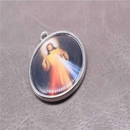 Jesus Christian icon round charm pendant charm jewelry DIY 28x28mm.10pcs