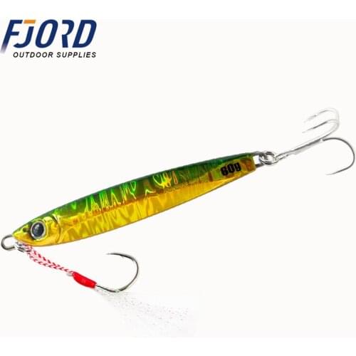 FJORD 20g 30g 40g 60g Slow shake Metal Jigging with hooks sardine Long casting Laser Luminous Lead Baits Sea Fishing Jig Lures