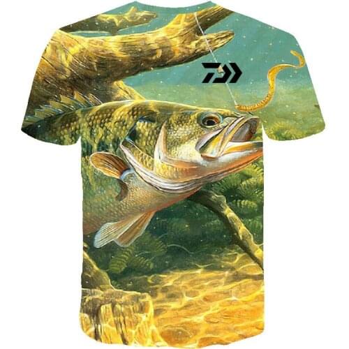 DAIWA T Shirt Summer Man Short Sleeve Fishing Clothing Outdoor Sport Breathable Fishing Clothes men beach printed T-shirt Top