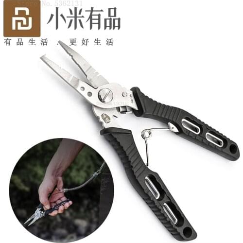 Youpin Multifunctional Fishing Pliers Scissor Braid Line Lure Cutter Hook Remover Fishing Tongs Tools With Lanyards Spring Rope