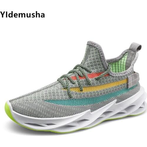 New Summer Men Sneakers Breathable Casual No-slip Men Vulcanize Shoes Male Air Mesh Lace up Wear-resistant Running Sport Shoes
