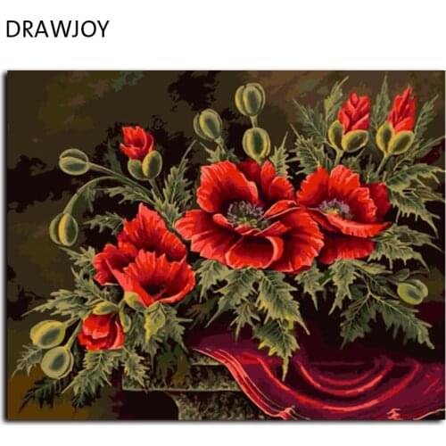 Flower No Frame Pictures Painting By Numbers DIY Digital Canvas Oil Painting Home Decor For Living Room Wall Art GX4413 40*50cm