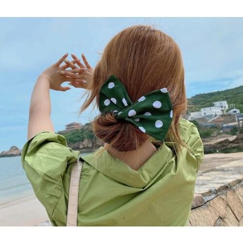 2021 New 35*10 Wave Point Magic Twist Clip Eight Character Iron Wire Lazy Artifical Hair Ribbon Bow Fashion Hair Device