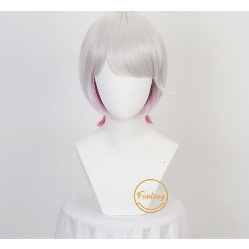 Carol Pepper Honkai Impact 3 Cosplay Wigs Short Mixed Colors Synthetic Hair Halloween Party Wigs + Free Wig Cap