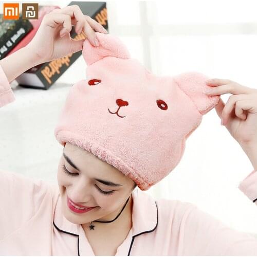 Xiaomi youpin Shower Cap Super Absorbent and Quick-drying Headscarf Bathroom Cartoon Adult Thickened Wiping Head Dry Hair Cap