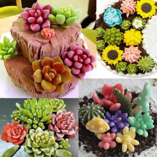 Handmade 3D Succulent Plants Silicone Mold Polymer Clay Mold Art Caft Tools 85LB