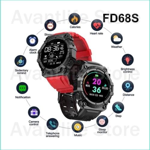 Super Long Standby FD68S Smart Watch Sports Smartwatch Heart Rate Blood Pressure Monitor Intelligent Clock Hour Dial Push Weathe