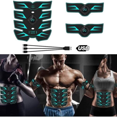 Abdominal Muscle Stimulator Toner Rechargeable Smart Abs Fitness Gear USB Charged Electrostimulation Exercise Equipment Home Gym