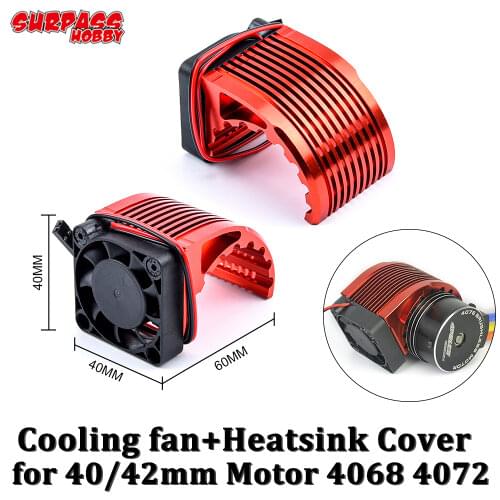 Surpass Hobby 40mm 42mm Cooling Fan Aluminum Cool Fans Metal Heatsink Cover for 1/10 1/8 Rc Car 4068 4076 4268 4274 4082 4092
