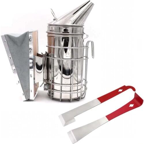 Beekeeping Smoker Stainless Steel Manual Transmitter Bee Smoker Kit Apiculture Tool Bee Keeping Equipment Tools Sprayer