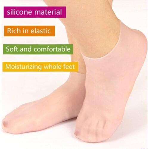 1 Pair Feet Care Socks Spa Home Use New Silicone Moisturizing Gel Heel Socks Cracked Foot Skin Care Protectors Anti Cracking