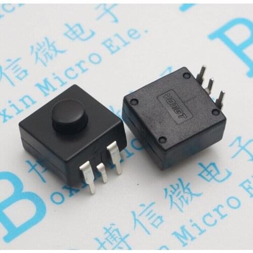 10pcs 223YD DC 30V 1A 3Pin Black Mini Push Button Switch for Electric Torch 3P Curved 2 On 1 Off Flashlight Switchs
