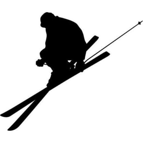 15.5CM*12.9CM Fashion Skiing Car Sticker Decor Vinyl Decal Black/Silver S9-0443