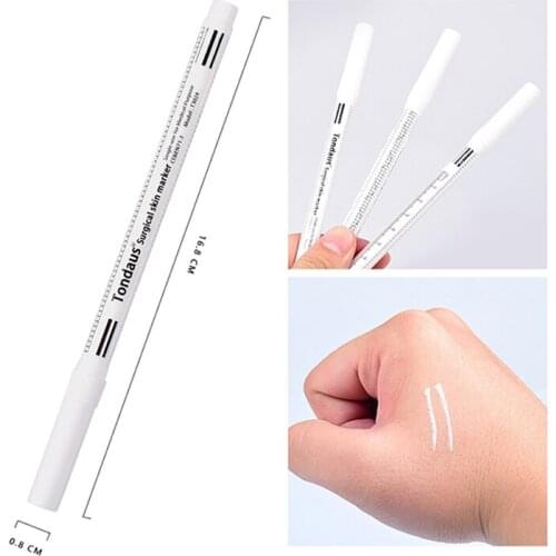 2pcs Microblading Tattoo Eyebrow Surgical Skin Marker Pen for Permanent Makeup Accessories Measuring Ruler Set Tool PMU Supply