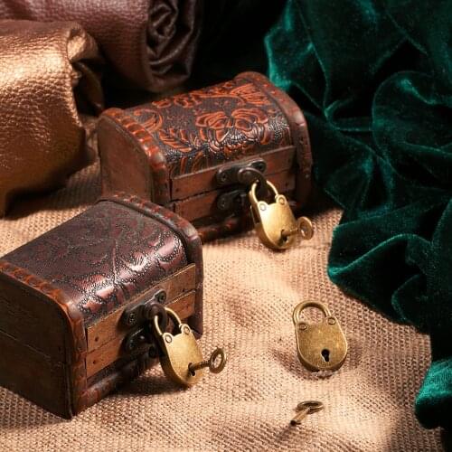 2017 3Pcs/set Antique Bronze Plated Chinese Style Vintage Padlock Jewelry Chest Box Notebook Lock Luggage Belt Padlock with Keys