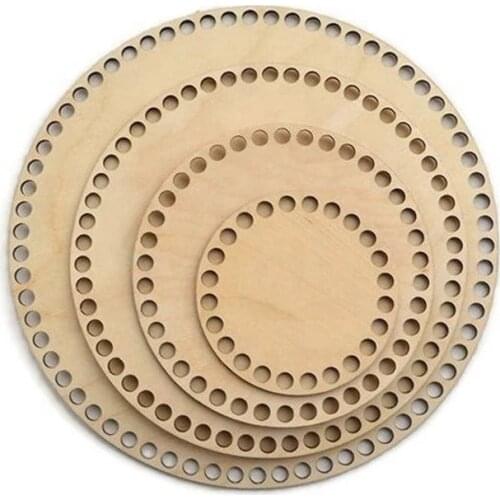 Different Size 4pcs/Set 10/15/20/25cm Circle Wooden Bottoms Bases For Wood Crochet Baskets
