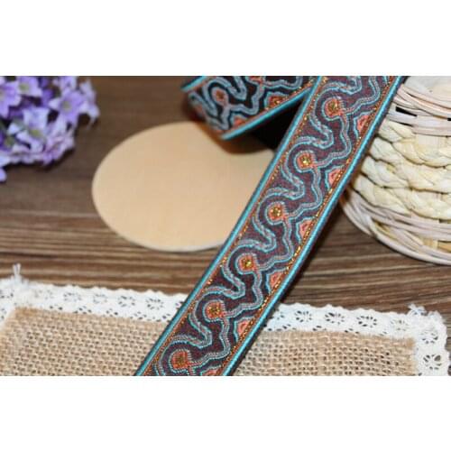 5yards/lot wide 3cm Woven Jacquard Ribbon classical totem design curtain and clothing accessory LS-9949