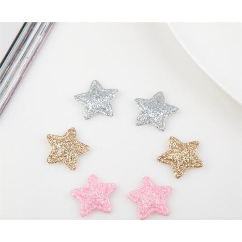 50Pcs Headwear Accessories Padded Glitter Stars DIY Craft Supplie Clothing Garment Decor Patches Kids Scrapbooking Materials