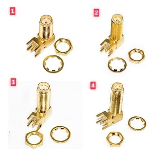 5pcs17/19/20/23 mm long SMA female RF antenna socket connector elbow foot 90 degree right angle (SMA-KWE) PCB RF adapters