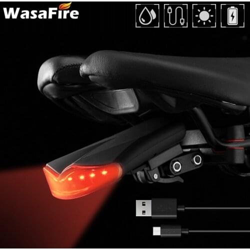 Anti-theft Bike Security Alarm Taillight Intelligent Wireless Remote Control Bicycle Tail Light USB Rechargeable MTB Rear Lights